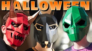 How to make Halloween Masks with Paper or Cardboard  12 Printable Templates for DIY Costumes [upl. by Aer]