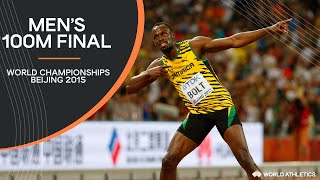 Mens 100m Final  World Athletics Championships Beijing 2015 [upl. by Ecnedurp]