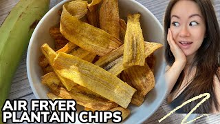 🍌 Air Fryer Plantain Chips in 7 Minutes Tostones  Crispy Healthy Snack Recipe  Rack of Lam [upl. by Nanam]