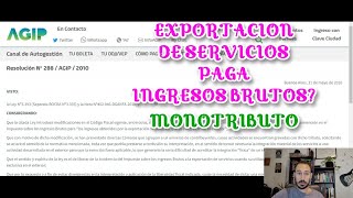 Exportacion de Servicios Monotributo paga Ingresos Brutos [upl. by Weber]