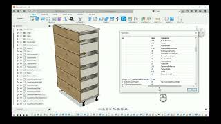 Fusion 360 Parametric Drawer Bank Cabinet for Kitchen or Closet [upl. by Yennej]