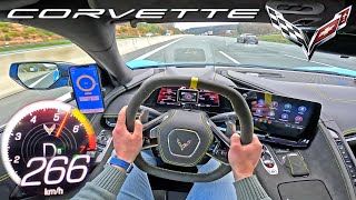 2023 CORVETTE C8 pushing its 62 V8 on the GERMAN AUTOBAHN [upl. by Batty]