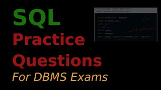 SQL Practice Questions for DBMS Exams [upl. by Crow]