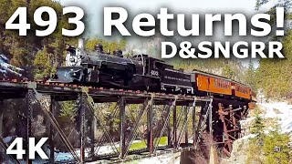 The Return of K37 493  Durango amp Silverton Narrow Gauge Railroad  4K [upl. by Ahsahtan]