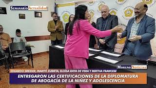 Entregaron las certificaciones de la Diplomatura de Abogacía de la Niñez y Adolescencia [upl. by Powe]