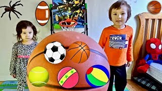 Learn Colors with Sport Ball Toy for Children  Toddlers Learning and Playing Activity BallPit Show [upl. by Leihcar]