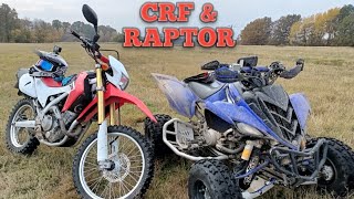 Yamaha Raptor 700 amp Honda CRF 250l off ROAD [upl. by Indys380]