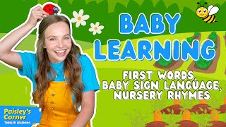 First Words for Babies  Baby Sign Language Gestures amp Body Parts  Baby Learning Videos [upl. by Naitsirk114]