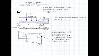 Øvingsoppgaver fra lærebok  skjærkraft og momentdiagram [upl. by Amerigo546]