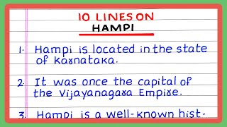 Few Lines about HAMPI  5  10 Lines on HAMPI  Essay on HAMPI  in English [upl. by Matronna572]