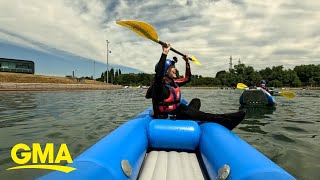 Trying out kayak cross ahead of 2024 Olympics [upl. by Chasse]