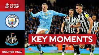 Manchester City v Newcastle United  Key Moments  Quarterfinal  Emirates FA Cup 202324 [upl. by Suissac184]