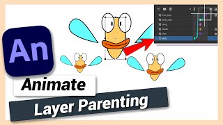 How to Parent Objects or Layers  Adobe Animate CC Tutorial [upl. by Srini]