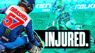 INJURED Nate Thrasher Chase Sexton Ryder Difrancesco amp More Updates After Glendale SX Crash [upl. by Avin]