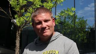 DC Tosh Lupoi says Oregon Footballs defense on track and progressing as fall camp nears its end [upl. by Eupheemia]