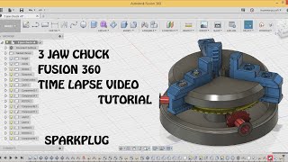 Three jaw self centering Chuck design  fusion 360 tutorial [upl. by Rothwell474]