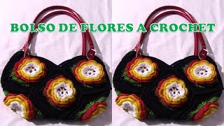 Bolso con Flores tejidas a crochet paso a paso TEJIDOS OLGA HUAMAN [upl. by Freytag]