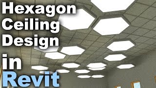 Hexagon Ceiling Design in Revit Tutorial [upl. by Sherline746]