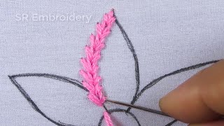 Hand Embroidery Amazing Wheatear Stitch Flower Embroidery Design With Easy Sewing Tutorial [upl. by Aimaj]