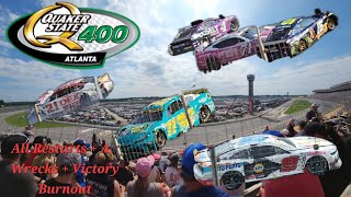 ATLANTA MOTOR SPEEDWAY PLAYOFF VLOG  All Wrecks Restarts amp Loganos Burnout  Quaker State 400 [upl. by Auqenwahs]