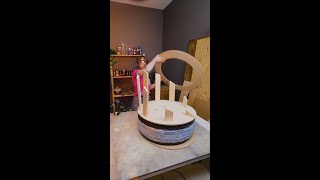 How I Transformed an Old Tire into a Cozy Teddy Chair 🐻 [upl. by Ardnohsed203]