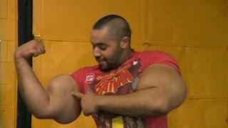 Worlds Biggest Arms Egyptian Popeye Moustafa Ismail Touts RealLife Popeye Arms [upl. by Andryc]