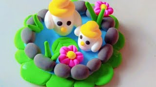 A amazing clay pond make using super clay 😍diytrending clayviralshort superclay youtubevideo [upl. by Cirdec379]