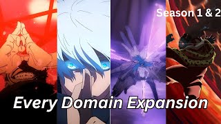 Every Domain Expansion in Jujutsu Kaisen Seasons 1 amp 2 [upl. by Buchheim]