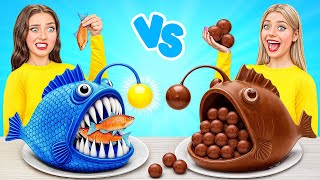 Real Food vs Chocolate Food Challenge  Funny Food Hacks by Choco DO [upl. by Dinny]