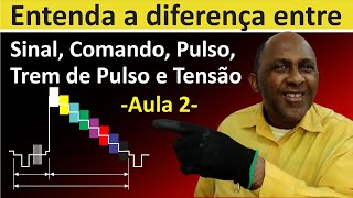 Qual a diferença entre sinal comando pulso trem de pulsos e tensão Aula 2 [upl. by Roma234]