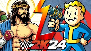 WWE 2K24 Jesus Christ vs Fallout Vault Boy [upl. by Socram]