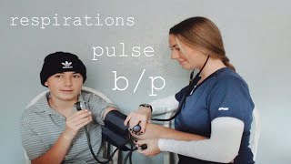 NURSING SCHOOL VITAL SIGNS  heart rate amp pulse respiratory rate blood pressure [upl. by Doe]