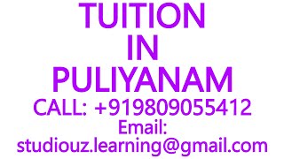 TUITION IN PULIYANAM for CBSE ICSE ISC NIOS STATE BOARD MATHSSCIENCEPHYSICSCHEMISTRYBIOLOGY [upl. by Fachanan486]