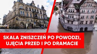 Przytłaczająca skala zniszczeń Ujęcia przed i po wielkiej powodzi [upl. by Ultun]