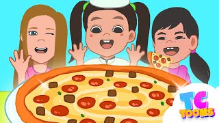 Jannie and Ellie Pizza Restaurant Pretend Play  TC Toons Kids Cartoons [upl. by Haisoj]