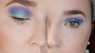 Blue and purple eyeshadow tutorial Fantasy changeable eyeshadow palette [upl. by Luhey]