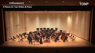 DShostakovich  5 Pieces for Two Violin amp Piano 1 Prelude Encore  TON Philharmonic 20190330 [upl. by Nirehs]