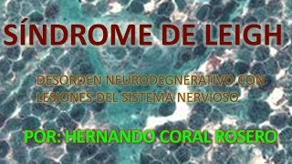 SÍNDROME DE LEIGH DESORDEN NEURODEGENERATIVO CON LESIONES DEL SISTEMA NERVIOSO [upl. by Aras800]