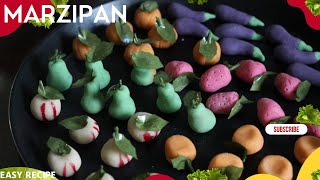 Marzipan Recipe 🎄Easy  How to Make Marzipan Fruits Marzipan Fruits [upl. by Kcir]