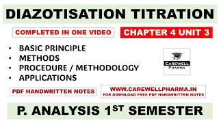 Diazotization Titration  Basic Principle  Method  Procedure  Ch 4 Unit 3  P Analysis 1st sem [upl. by Eliot]