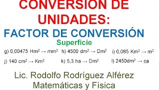 12 CONVERSIÓN DE UNIDADES UNIDADES DE SUPERFICIE Y SU PATRÓN EL m2 FACTOR DE CONVERSIÓN [upl. by Eal]