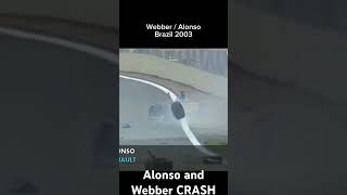 Alonso and Webber Crash in Brazil 2003 cars f1 formula1 racing lewishamilton alonso [upl. by Deeas]