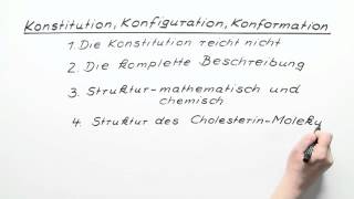 Konstitution Konfiguration Konformation  Chemie  Organische Chemie [upl. by Sherrard792]