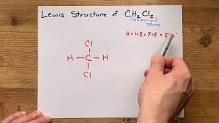 Lewis Structure of CH2Cl2 dichloromethane methylene chloride [upl. by Asel]