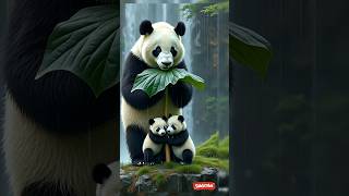 cute panda standing in the rain animation shorts trending youtubeshorts viralshorts [upl. by Fanni842]