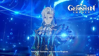 Fontaines curse is lifted  Archon Story Quest 42 Cutscenes  Genshin Impact [upl. by Sheaff]