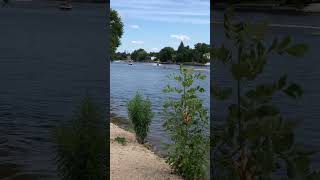 Swimming at Wasaga beach in the Nottawasaga River warning beach beachwalk beachvideo [upl. by Ayian242]