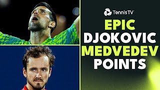 EPIC Novak Djokovic vs Daniil Medvedev Points in Dubai Battle Dubai 2023 Highlights [upl. by Geis]