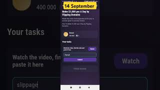 Make 1000 per a day by flipping domains Tapswap Code 14 September 2024 tapswap crypto mining [upl. by Dolora]