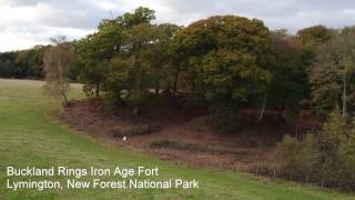 Drone footage of Buckland Rings Iron Age hill fort [upl. by Faulkner]